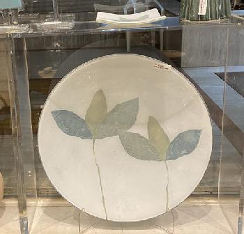 Round fusing glass platter - Plat rond 40cm verre fusionne